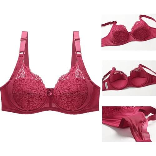 Floral Sexy Bra Plus Size Lingerie Femme Lace Push Up Bra Brassiere Bralette Large Cup E F Big Size Underwire Bras For Women