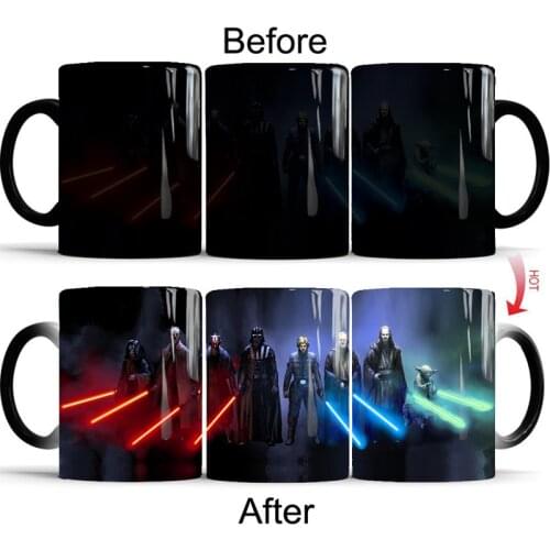 1Pcs New 350ml Magic Mugs Coffee Mugs Color Changing Mugs Novelty Heat Reveal Cups Ceramic Mugs Best Gift for Family Children