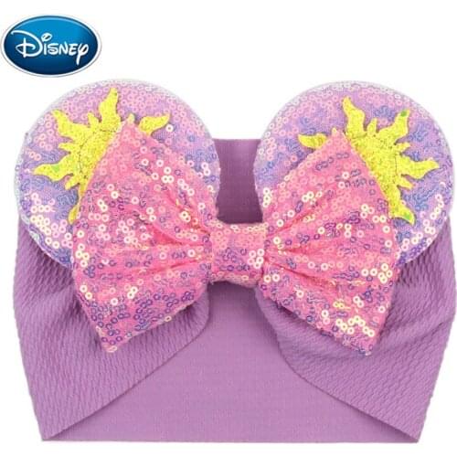 1PC Trendy 5'' Spring Glitter Hair Bows Cartoon Mouse Ears Headband Kids Girls Sequin Headwear Elastic Baby DIY Hair Accessory