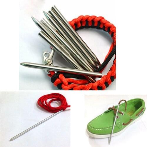 3" Stainless Steel Needle With Screw Thread Shaft Tip Stiching Needle Fid For Knitting Weaving Bracelet Belt