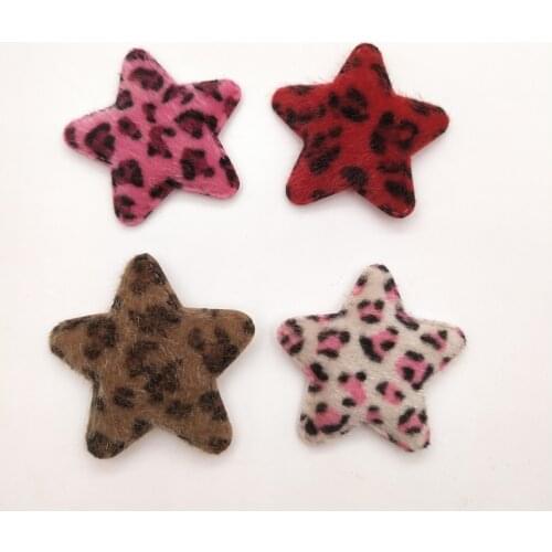 32pcs/lot 5cm Fur Star Padded Appliques for Children Headwear Hair clip Accessories and Garment Accessories