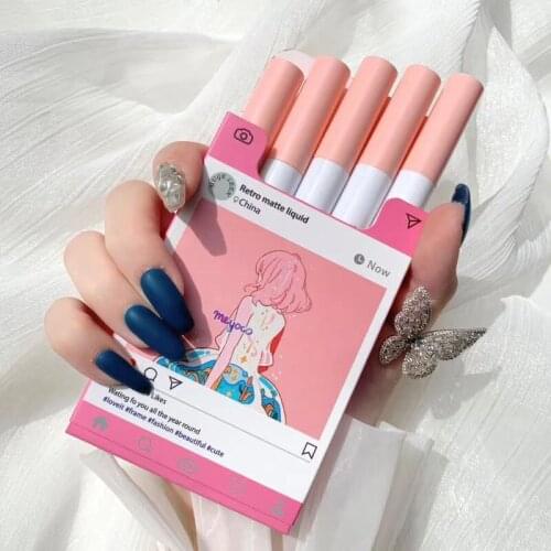 5pcs/set Makeup Lip Gloss Liquid Lipstick Pink Cigarette Lip Gloss Professional Matte Lipstick Lip Kit Long Lasting Cosmetics