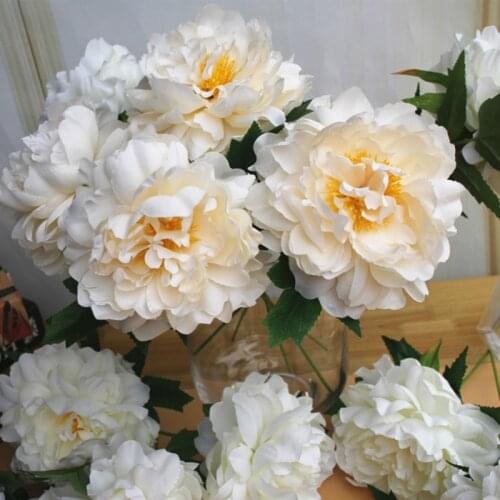 7pcs/ Lot Artificial Peony Branch Silk Flowers for Home Decoration Wedding Fake Flower Diy Floral Wedding Flower Wall Peony