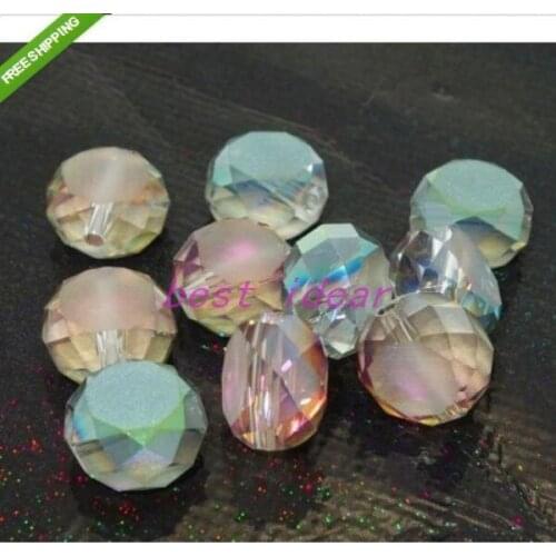 720pcs/lot Colorful plated 8mm Frosted Faceted Rondelle Curtains Crystal Glass Charm Spacer Beads In Bulk For Jewelry Making