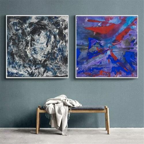 Abstract Color Splicing Visual Poster Canvas Print Painting Wall Art Living Room Home Decoration