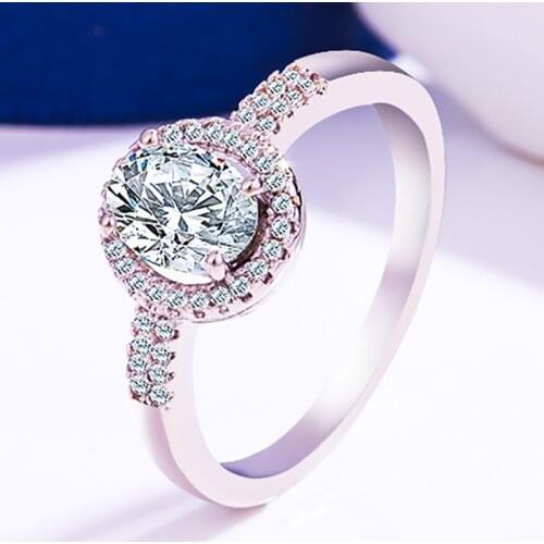 Hollow Out Oval Zircon Ring Elegant Simple Ladies Proposal Ring Manufacturers Wholesale