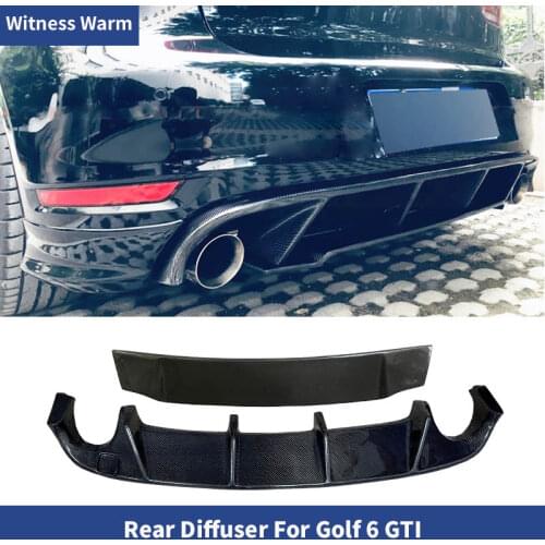 For Volkswagen Golf 6 VI MK6 GTI Bumper 2010-2013 Car Styling Carbon Fiber Rear Bumper Diffuser Lip Spoiler