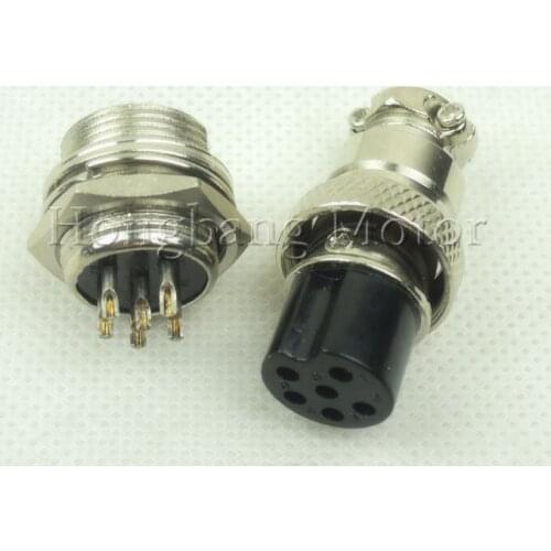 Free Shipping 50pair=100pcs 6 Pin 16mm Male & Female Wire Panel Connector kit GX16 Socket+Plug for aviation,computer ect