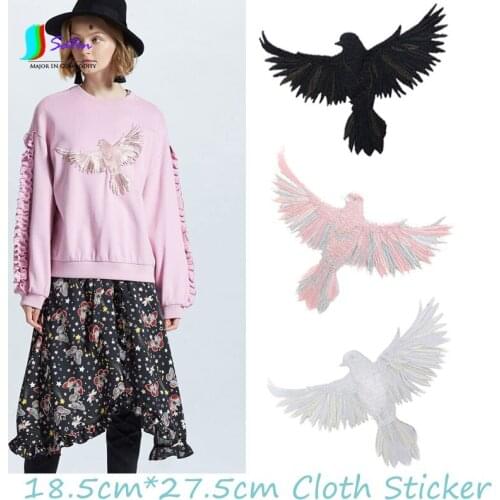 Large Size Hawk Pigeon Sew Applique Clothing,Sheet,Bed Sack,Bag,DIY Decoration Patch Accessory Embroidery Cloth Sticker A0016C