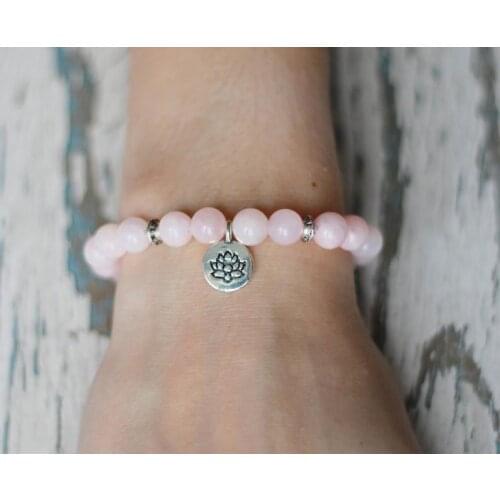 Lotus flower bracelet self-confidence amulet woman gift for girl oriental stone women bracelet