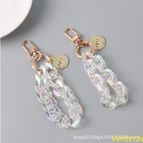 Fantasy colorful chain acrylic keychain for AirPods Earphone key chain for huawei xiaomi Samsung hearphone accessories keyring