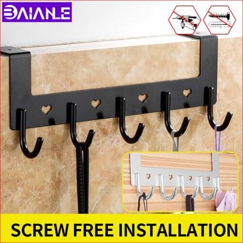 Colorful coat hook on doors screw free installation bathroom robe hooks toilet key rack on doorshotel bedroom Clothes hook