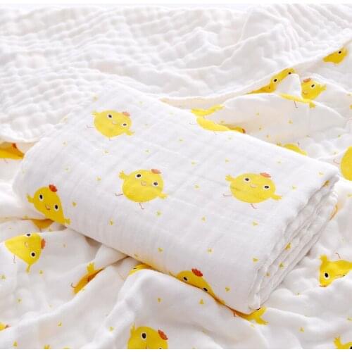 Baby Blanket Keep Warm Quilt Newborn Comforter Cartoon Baby Six-layer Gauze Bath Towel For Children Baby Bedding Blankets