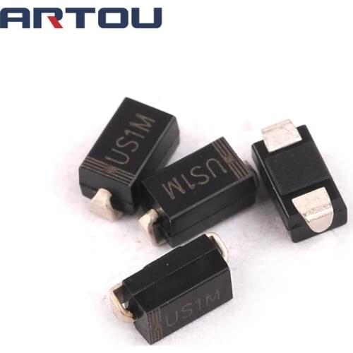 50PCS SMD US1M UF4007 1A/1000V SMA fast recovery diode rectifier