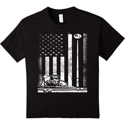 Billiards Pool American Us Flag July 4th Men T-Shirt
