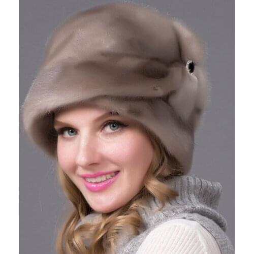 JKP Winter Womens Fur Hat Full Leather Fur Hat Flower Pattern Luxury Fashion Womens Hat Free Shipping DHY-69