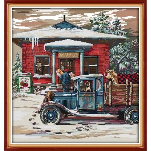 Joy Sunday factory direct sale landscape pattern needlework 11CT 14 CT DIY set handmade gifts and home decoration embroidery kit