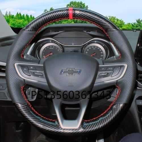 Suitable for Chevrolet Orlando Equinox Malibu carbon fiber interior leather hand-stitched steering wheel cover