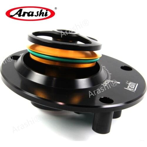 Arashi CNC Fuel Gas Tank Cap Oil Tank Cover Petrol Case Waterproof For YAMAHA 105mm 3 Mounting Spots