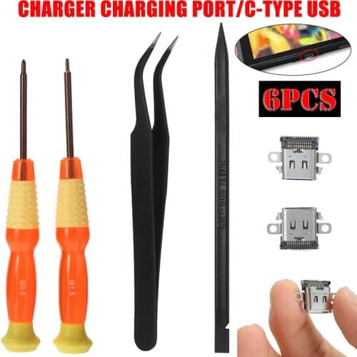 Mayitr 1set High Quality Type-C Charger Port Tool Kit USB Charging Ports Replacement Accessories For Nintend Switch