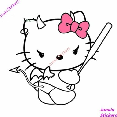 Cute Devil Cat Art Pattern Graffiti Car Stickers Bumper Cover Scratches Sunscreen Decal Decoration Car Assessoires KK13*12cm