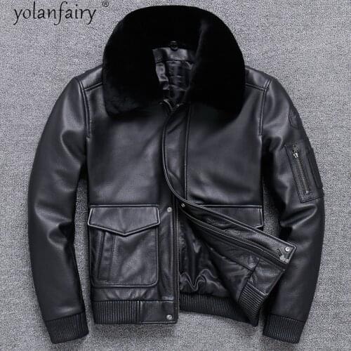 Genuine Leather Jacket Men Clothing Winter Real Cowhide Coat Autumn High Quality Flight Jacket Man Veste Cuir Homme KJ6525