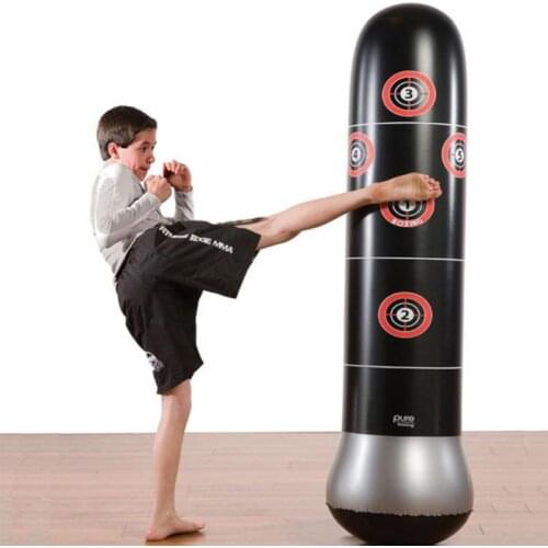 150/160cm Kids Adult Boxing Training Inflatable Punching Bag Tumbler Kick Fight Sandbag Stress Relief Fitness Tool