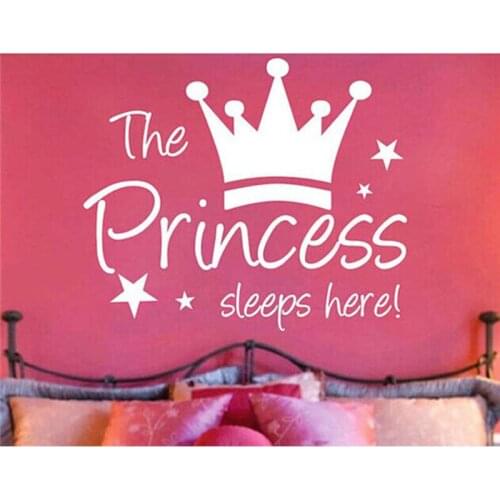 Wall Stickers The Crown Princess Sleep Here Star Kids Room Living Room Decorative Wall Decal Vinyl Removable DIY Home Decor 1595
