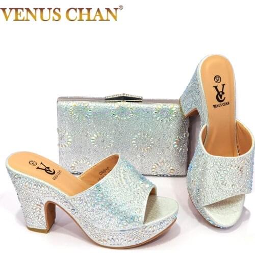 Latest Design African Wedding Italian Shoe and Bag Sets Decorated with Appliques Nigerian Women Wedding Shoes High Quality Pumps