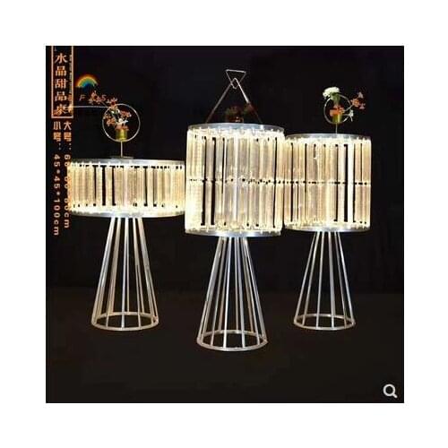 New wedding tieyi crystal cylindrical dessert table wedding reception area decoration display table window creative decorations