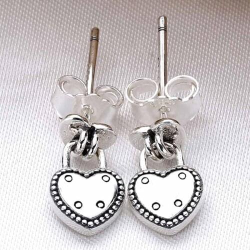 Original Padlock-inspired Love Locks Stud Earring For Women 925 Sterling Silver Earring Party Gift DIY Europe Valantine Jewelry