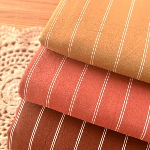 Striped wash cotton linen fabric by meter for Top dress pants shirt sofa towel table cloth clothing fabric