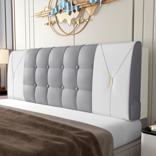 Luxury Leather Velvet Headboard Cover with Padding Solid Headboard Pillow Cushion for Tatami Thicken Bed Head Cover with Sponge
