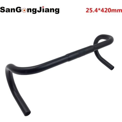 25.4mm Road Bike Handlebar Aluminum Alloy Steering Wheel Fixie bike curved handlebar Bicycle Accessories 420mm