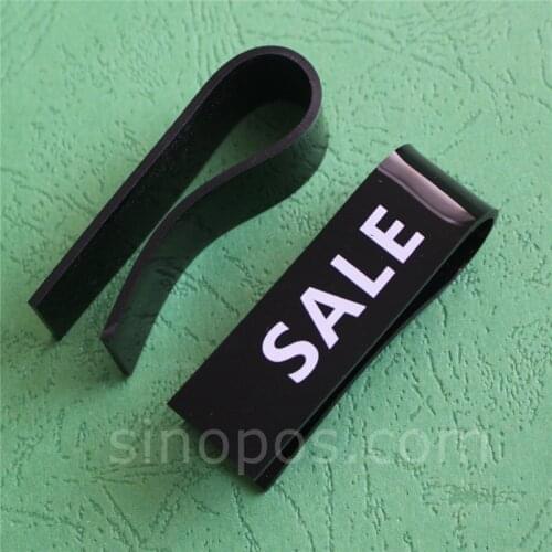 Sports Shoes Sale Sign Clips acrylic POP clip printed boots suit bag apparel dispaly advertising label plastic snap tag holder