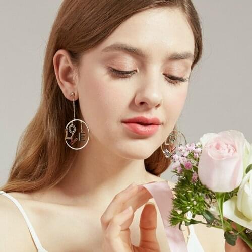 Design Sense Super Colorful Love Earrings for Women 2020 New Fashion Korean Temperament Ins. Star simple Earring Show Thin Face