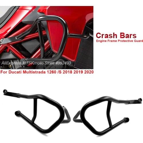 Moto Crash Bars Heavy-Duty Mild Steel Tubing Provide Maximum Protection for Ducati Multistrada 1260 / S 2018 2019 2020 MTS 1260