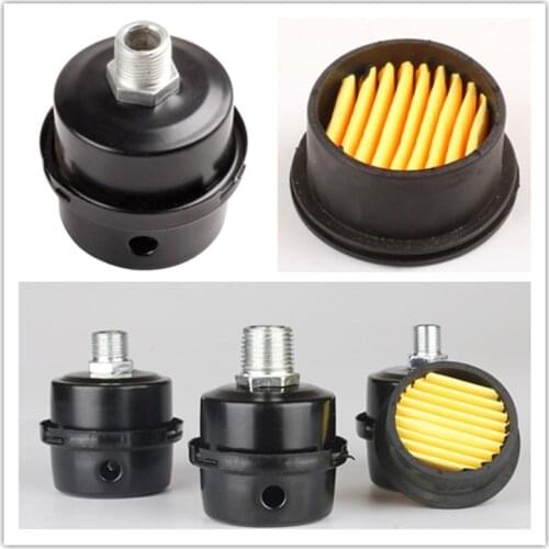 Air Compressor Silencer Filter Metal Air Compressor Intake Filter Noise Muffler Silencer with 1 Pc Filter Element Replacemet