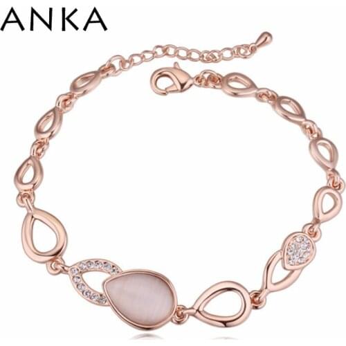 Romantic Water Drop shape crystal Rhodium Plated girl bracelet for Mothers Day gift #117885