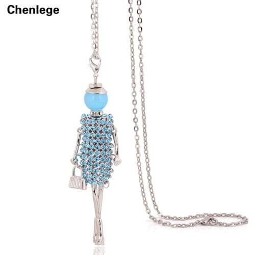 Women fashion necklace crystal jewelry statement necklace long sweater chain pendants 2019 news cute big choker girl accessories