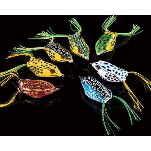 1PC 5cm 10g Frog Lure Fishing Lures Treble Hooks Top water Ray Frog Artificial Minnow Crank Strong Artificial Soft Bait