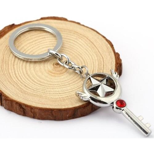 12pcs Sailor Moon Keychain CARDCAPTOR SAKURA Key Ring anime figure cosplay key chain toy keyring charm jewelry accessories