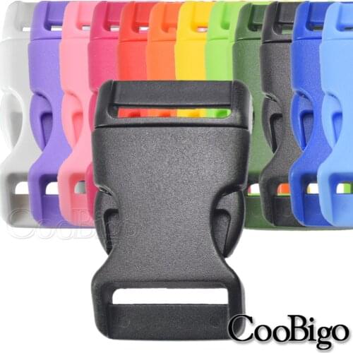2pcs Colorful 1" Side Release Buckles Fastener for Paracord Bracelet Backpack Strap Dogs Collar Belt Webbing Bag Accessories