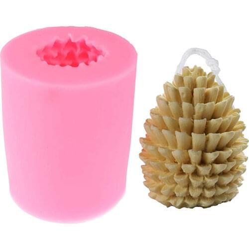 3D Pine Cone Candle Mold Christmas Pinecone Mold for Fondant, Gum Paste, Chocolate, Handmade Soap, Lotion Bar, Wax, Crayon, Clay