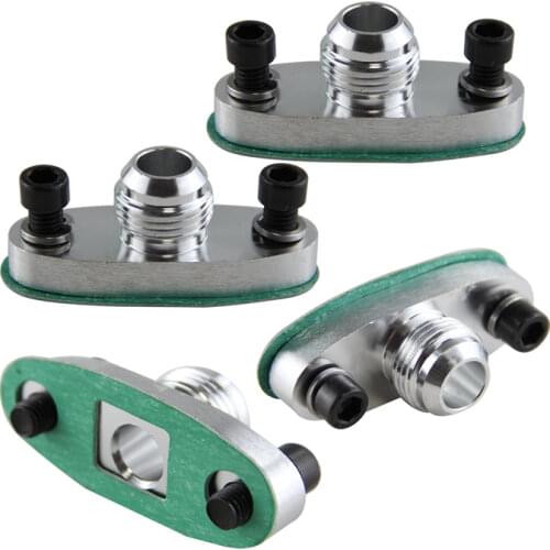 4Pcs x Turbo Oil DRAIN OUTLET Flange Gasket Adapter 10AN MALE Fitting T3 T4