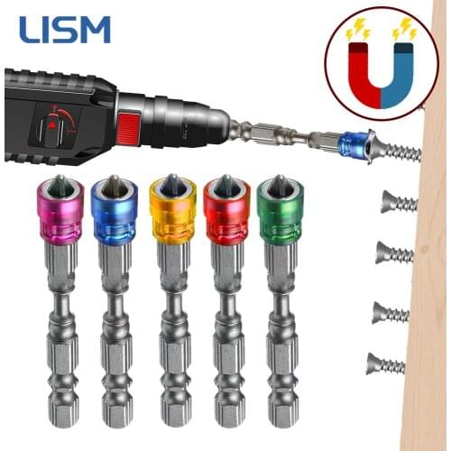 5Pcs Anti Slip Electric Hex Shank Magnetic Screwdriver Bit Cross Head Screw Driver Kit Single Head Electric Screwdriver Bit