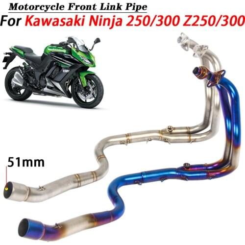 51mm Motorcycle Exhaust Front Link Pipe Slip on for Kawasaki Ninja 250/300 Z250/300 2012-2017 Escape Moto Modified Muffler Tube
