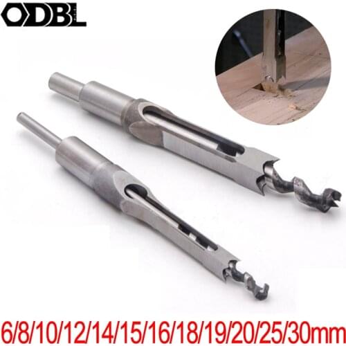 6mm~30mm HSS Twist Drill Bits Woodworking Square Hole Mortiser Drill Bit Wood Auger Mortising Chisel for Drilling Machine Tool