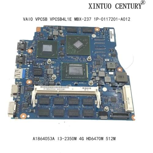 A1864053A For SONY VAIO VPCSB VPCSB4L1E MBX-237 Laptop Motherboard 1P-0117201-A012 13.3 inch W/ I3-2350M 4G 216-0809000 tested