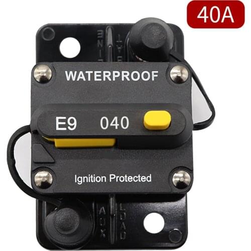 DC 12V-72V Waterproof Circuit Breaker Fuse Holder 40A Fuse Block with Manual Reset for Marine Trolling Motors Boat ATV 40Amp
